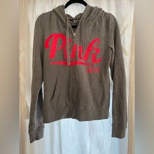 Vintage Victoria’s Secret pink hoodie, sweatshirt, gray with coral  size…